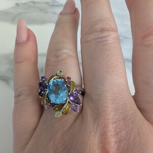Elegant Multi-Color Gemstone Ring